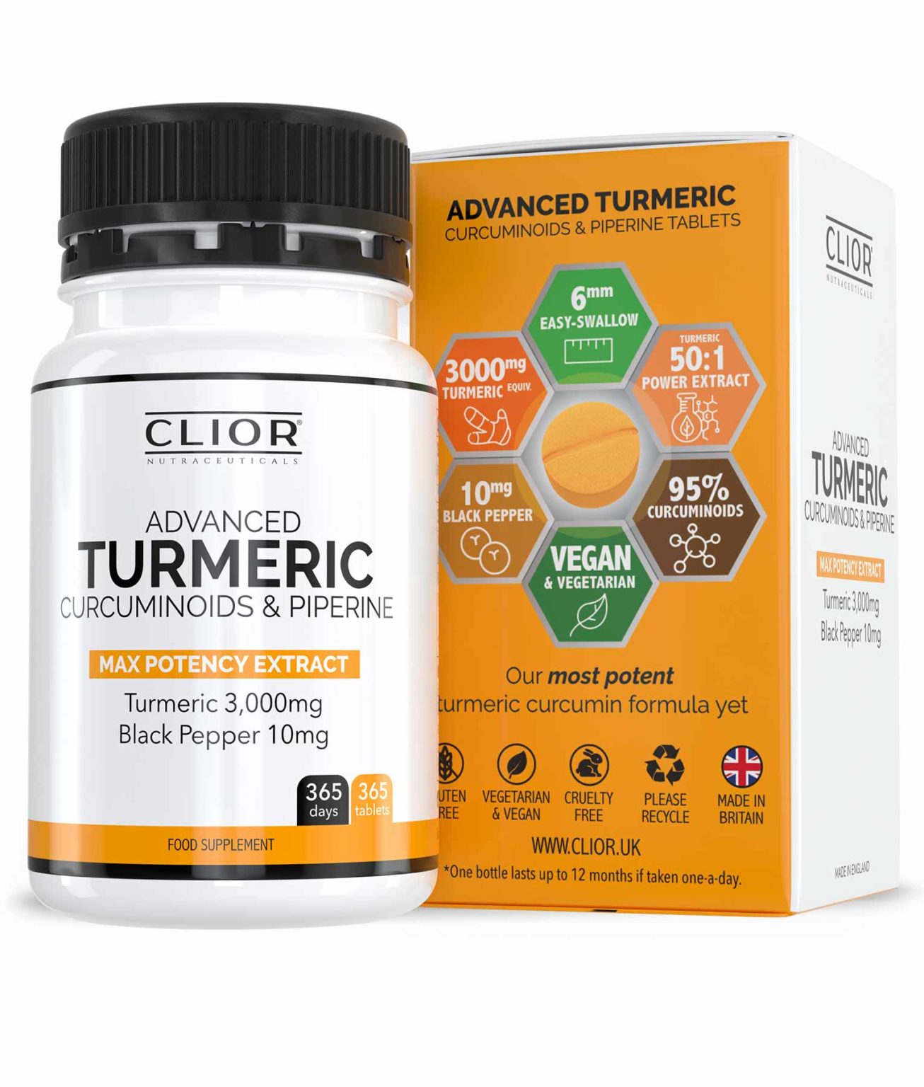 Advanced Turmeric Curcumin & Piperine 3,000mg Clior® UK (Cambridge Labs)