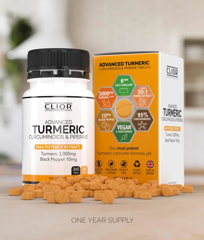 Clior Advanced Turmeric and Black Pepper Piperine 3000mg