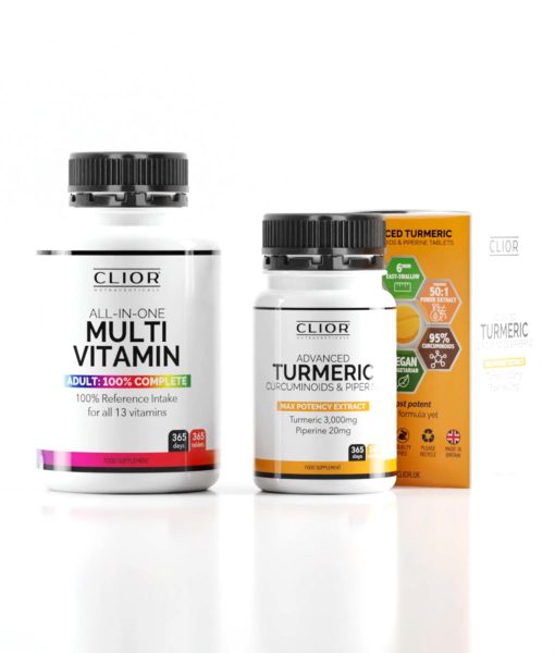 Clior Turmeric Curcumin & MultiVitamin Combo Package